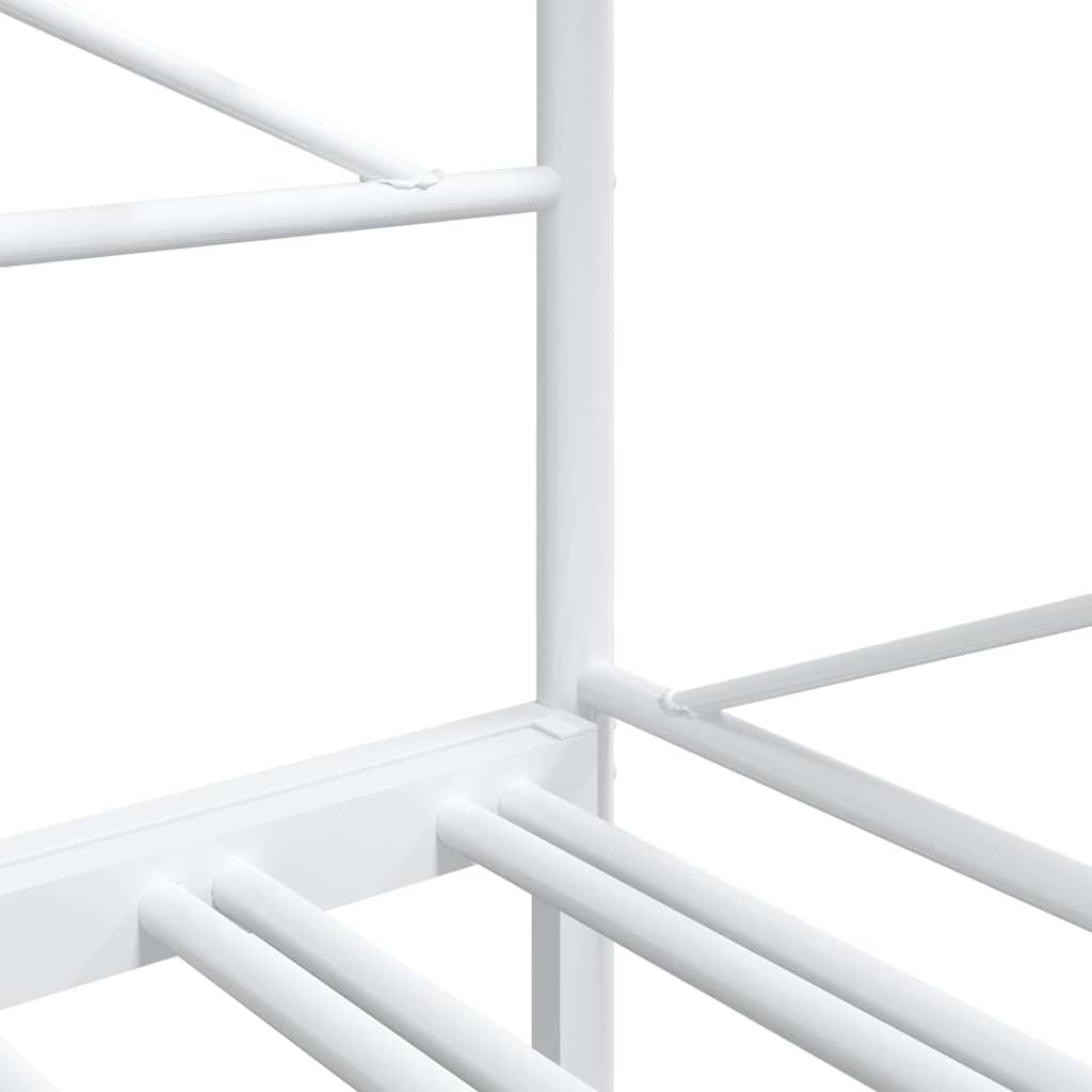 Slaapbank met onderschuifbed zonder matras 100x200 cm staal wit