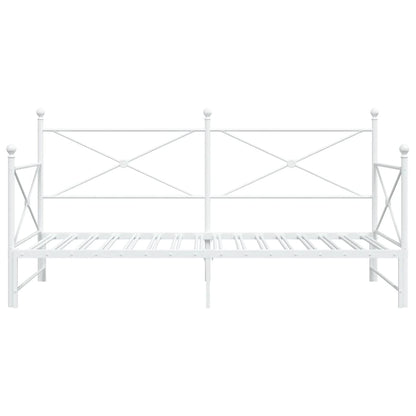 Slaapbank met onderschuifbed zonder matras 107x203 cm staal wit