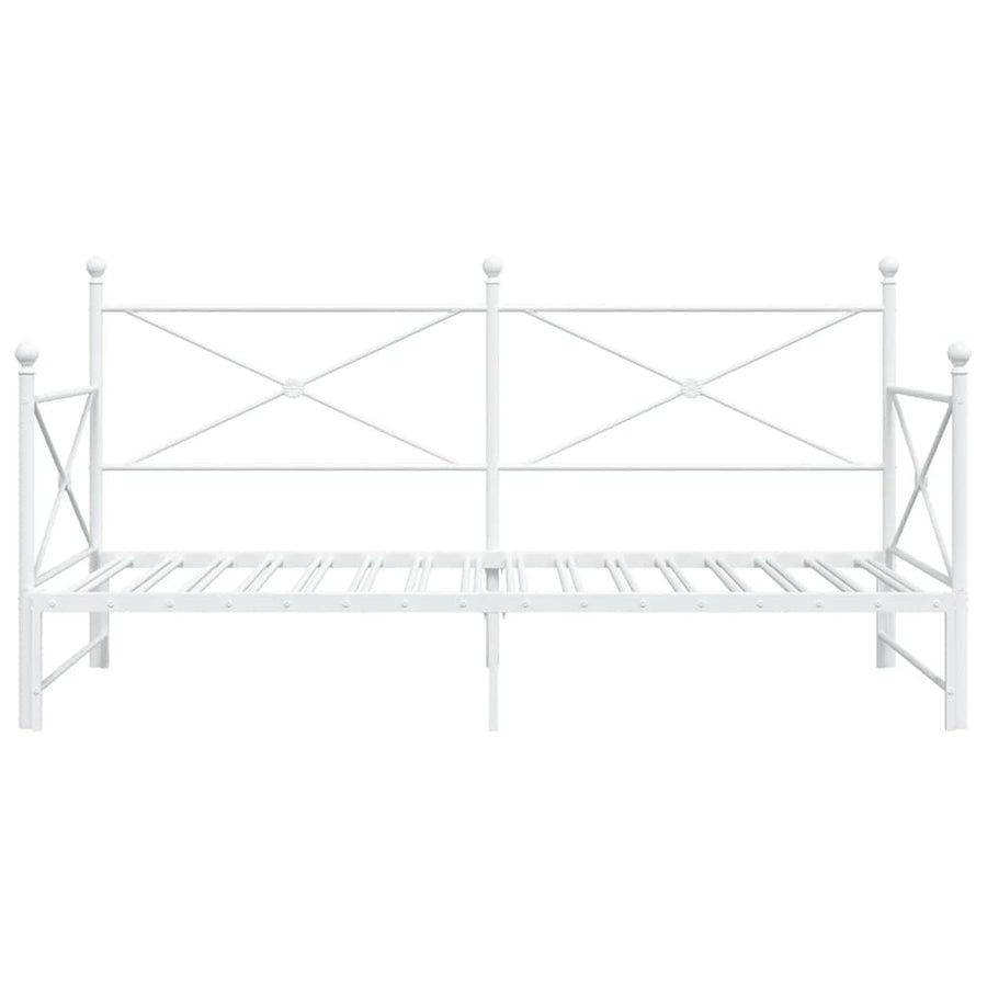 Slaapbank met onderschuifbed zonder matras 107x203 cm staal wit