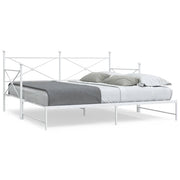 Slaapbank met onderschuifbed 107x203 cm staal wit