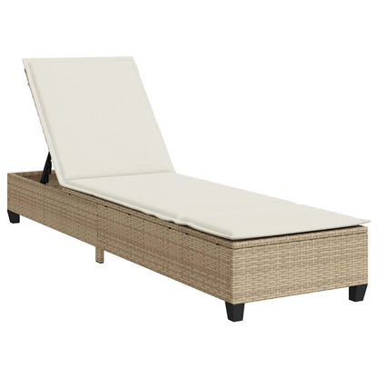 Ligstoel Met Kussens 55X200X25,5Cm Polyrotan Beige