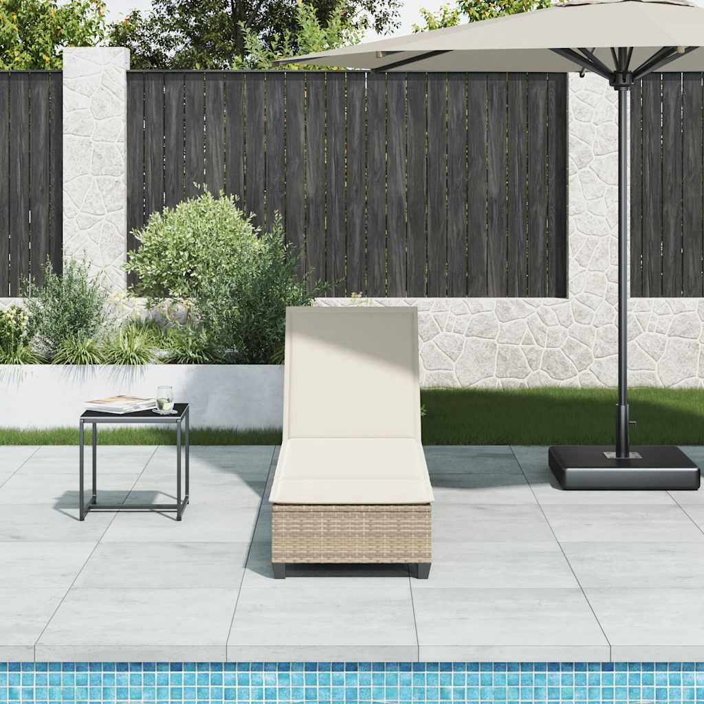 Ligstoel Met Kussens 55X200X25,5Cm Polyrotan Beige