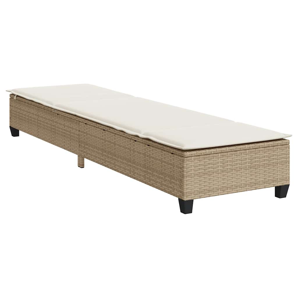 Ligstoel Met Kussens 55X200X25,5Cm Polyrotan Beige