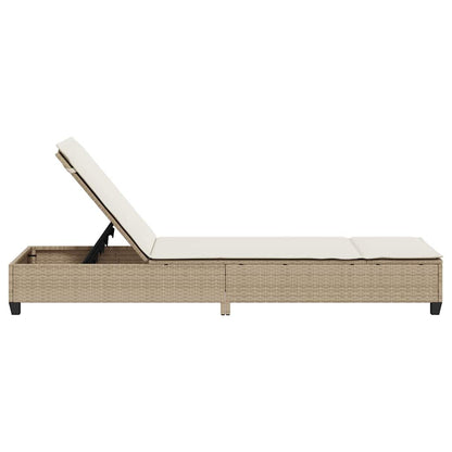 Ligstoel Met Kussens 55X200X25,5Cm Polyrotan Beige