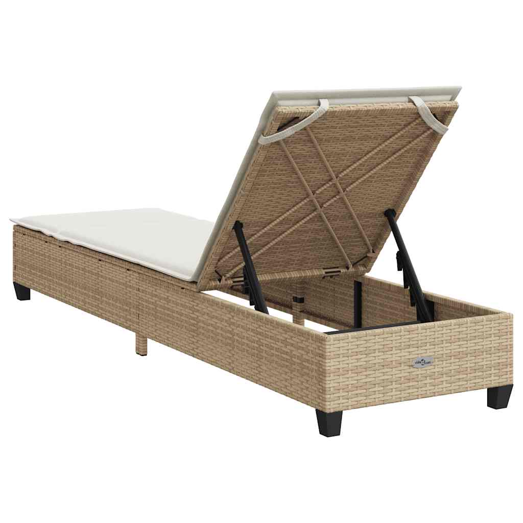 Ligstoel Met Kussens 55X200X25,5Cm Polyrotan Beige
