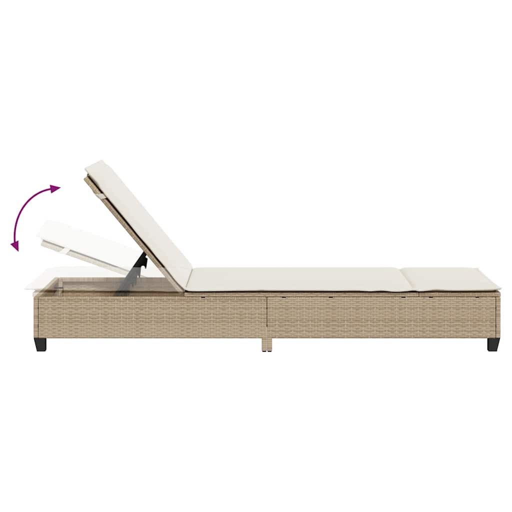 Ligstoel Met Kussens 55X200X25,5Cm Polyrotan Beige