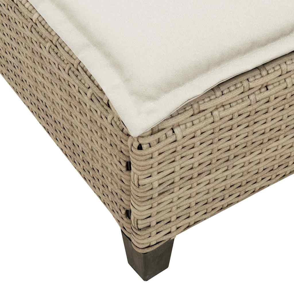 Ligstoel Met Kussens 55X200X25,5Cm Polyrotan Beige