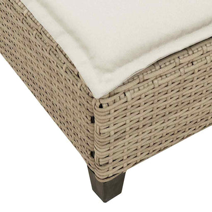 Ligstoel Met Kussens 55X200X25,5Cm Polyrotan Beige