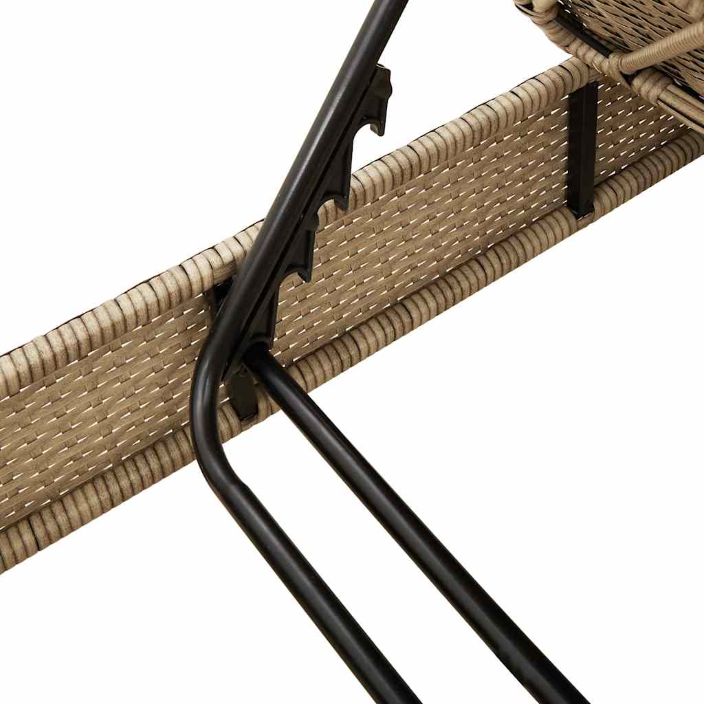 Ligstoel Met Kussens 55X200X25,5Cm Polyrotan Beige