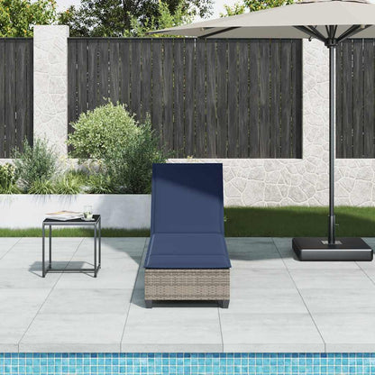 Ligstoel Met Kussens 55X200X25,5Cm Polyrotan Grijs