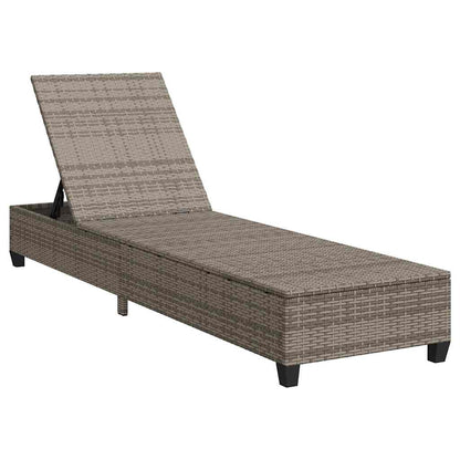 Ligstoel Met Kussens 55X200X25,5Cm Polyrotan Grijs