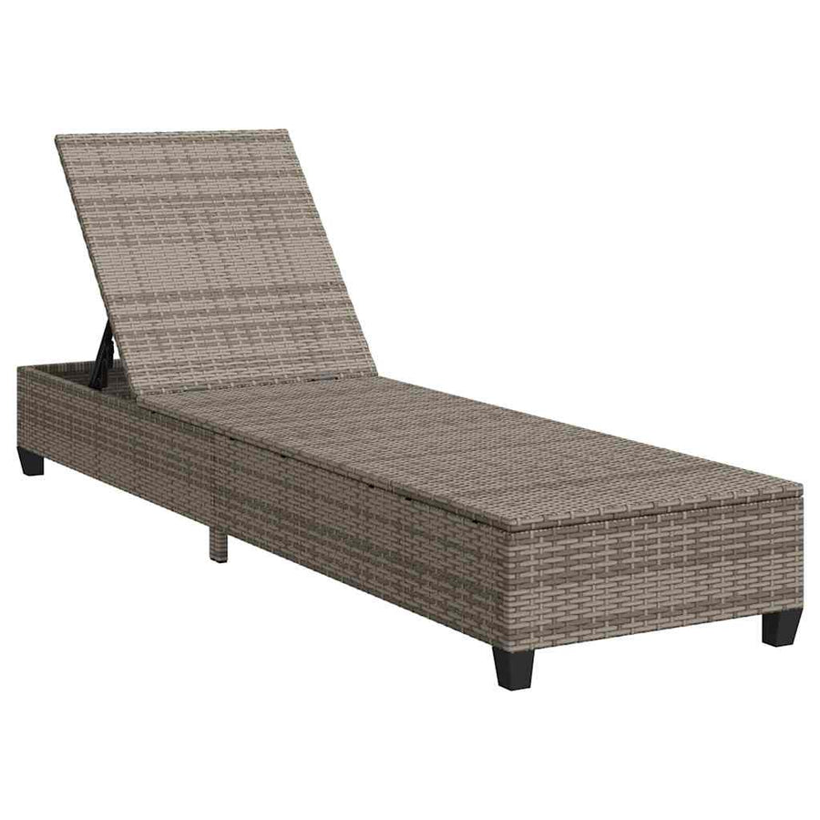 Ligstoel Met Kussens 55X200X25,5Cm Polyrotan Grijs