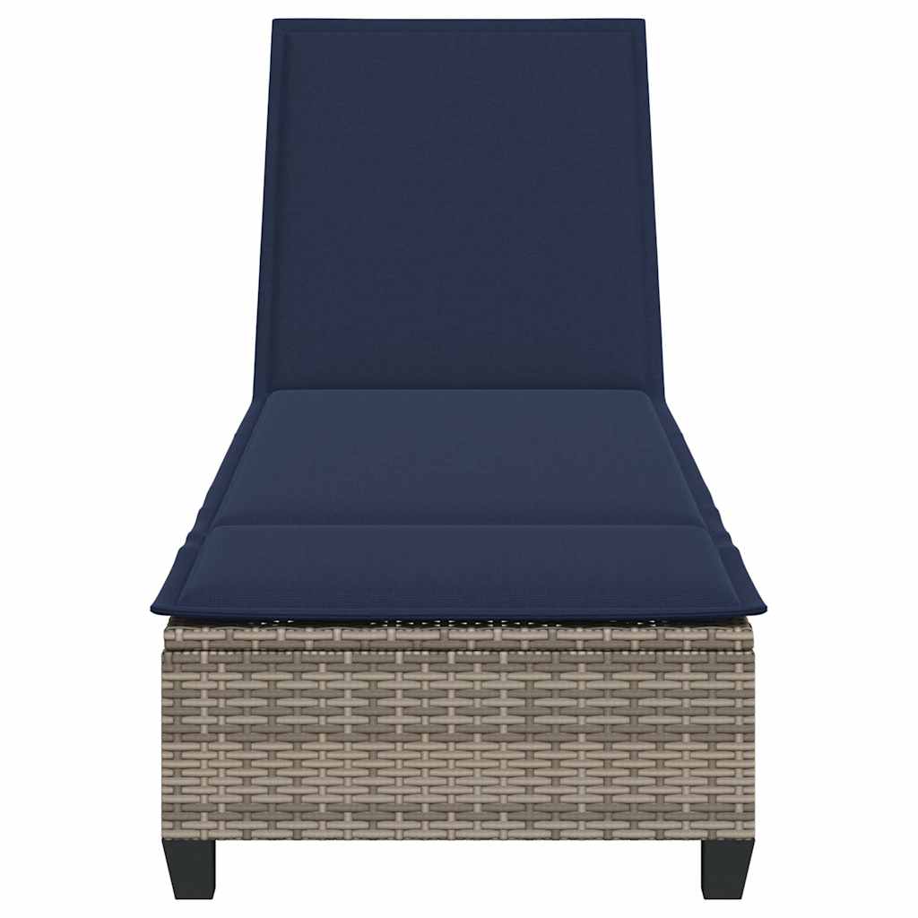 Ligstoel Met Kussens 55X200X25,5Cm Polyrotan Grijs