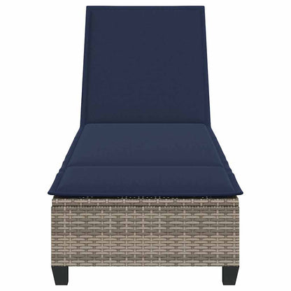 Ligstoel Met Kussens 55X200X25,5Cm Polyrotan Grijs