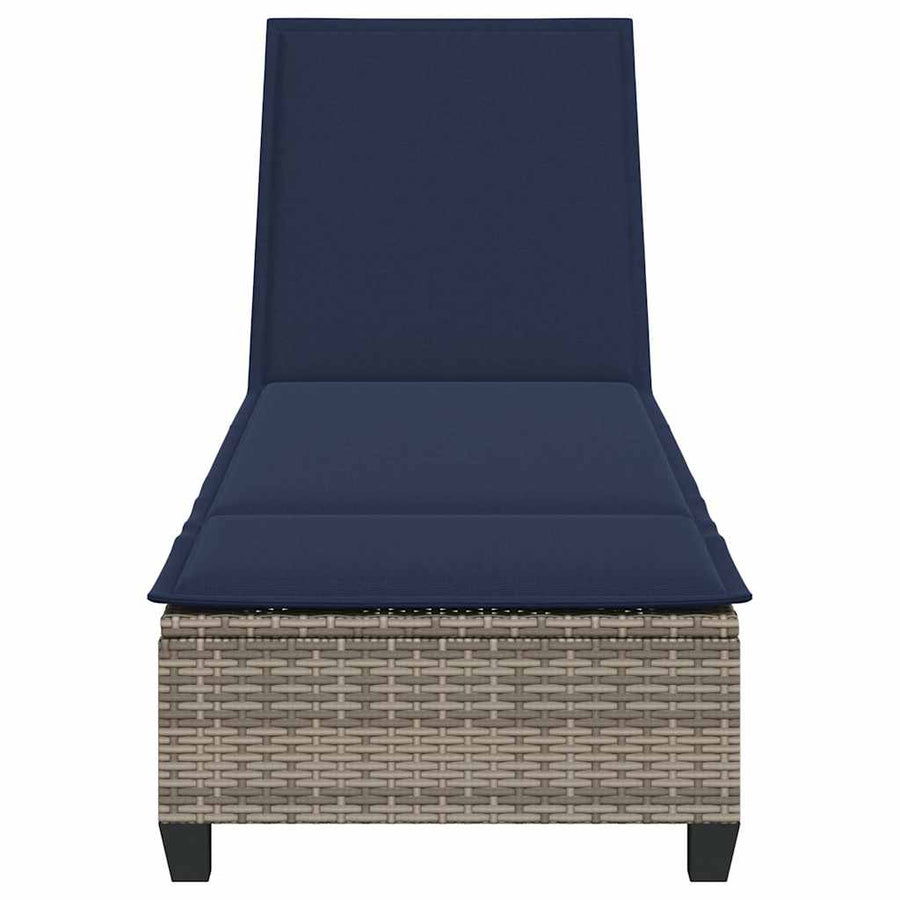 Ligstoel Met Kussens 55X200X25,5Cm Polyrotan Grijs