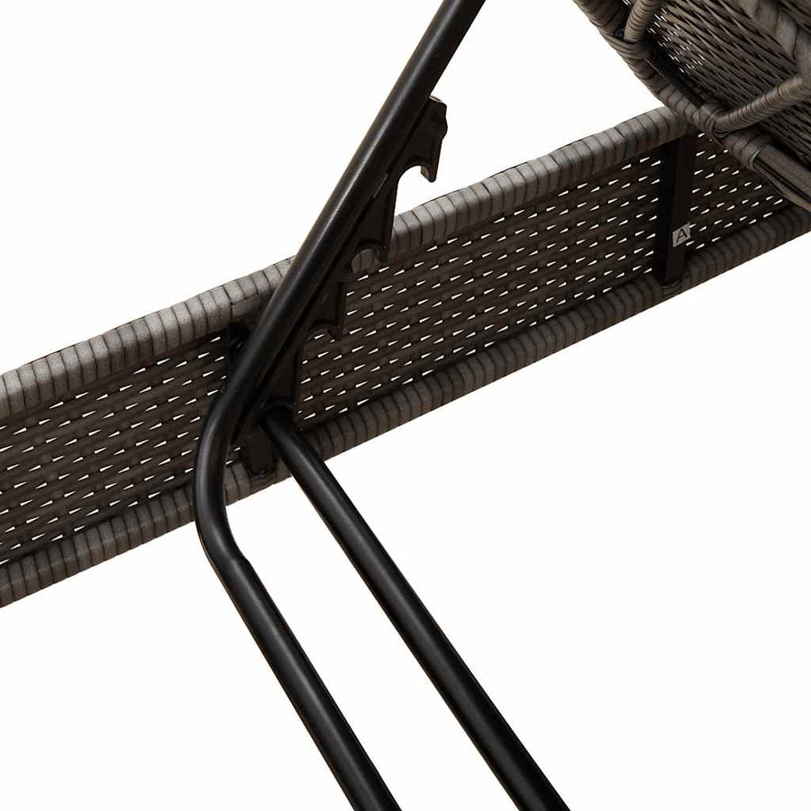 Ligstoel Met Kussens 55X200X25,5Cm Polyrotan Grijs
