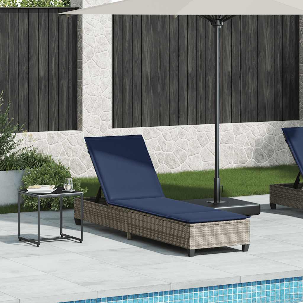 Ligstoel Met Kussens 55X200X25,5Cm Polyrotan Grijs