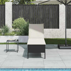 Ligstoel polyrotan zwart 55x200x44 cm