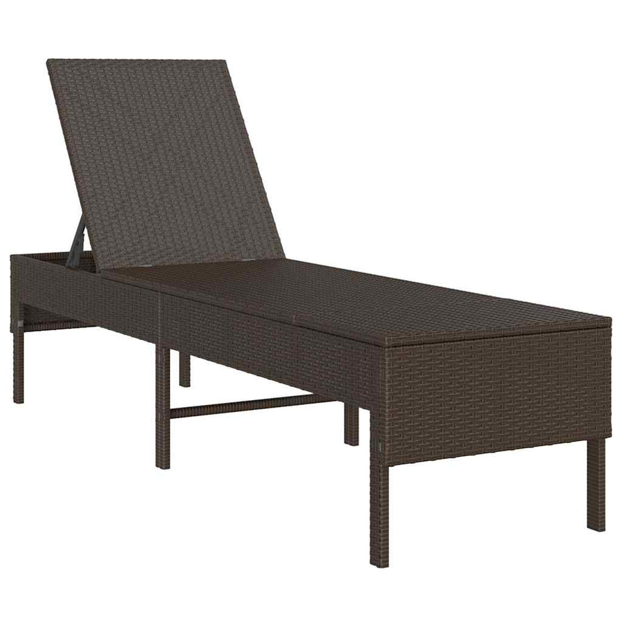 Ligstoel Met Kussen 55X200X44Cm Polyrotan Bruin