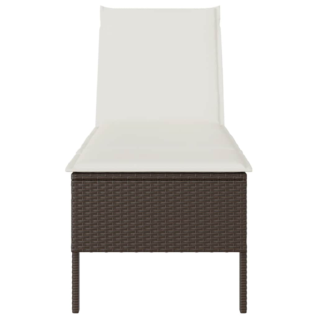 Ligstoel Met Kussen 55X200X44Cm Polyrotan Bruin