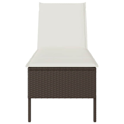 Ligstoel Met Kussen 55X200X44Cm Polyrotan Bruin