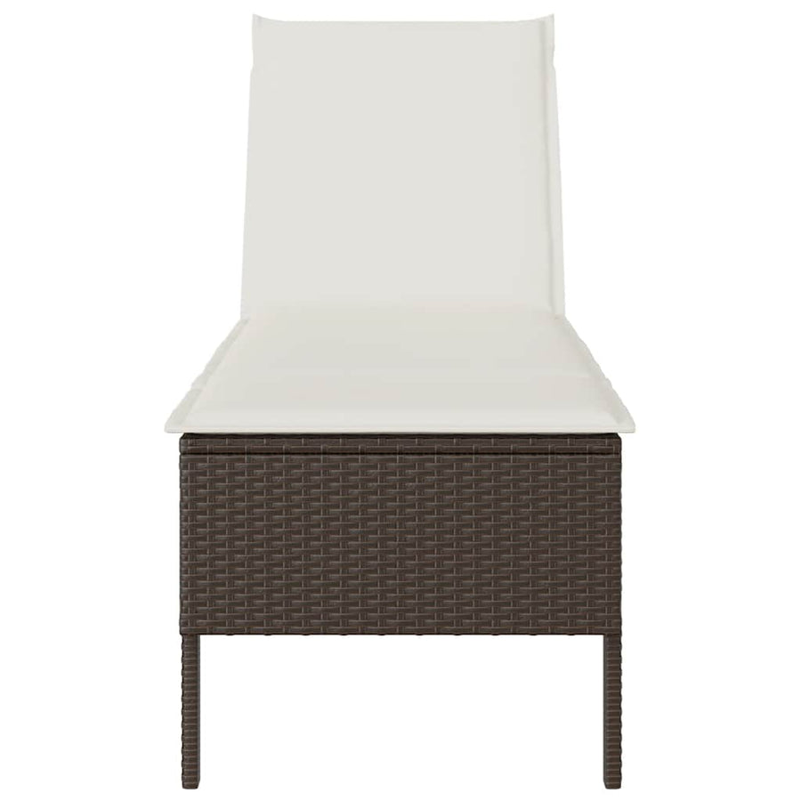 Ligstoel Met Kussen 55X200X44Cm Polyrotan Bruin