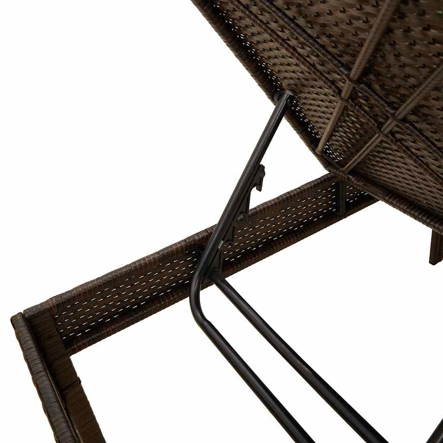 Ligstoel Met Kussen 55X200X44Cm Polyrotan Bruin