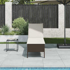 Ligstoel polyrotan 55x200x44 cm bruin