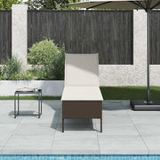 Ligstoel polyrotan 55x200x44 cm bruin