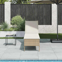 Ligstoel met kussen beige 55x200x44cm polyrotan