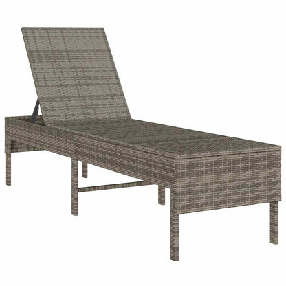 Ligstoel Met Kussen 55X200X44Cm Polyrotan Grijs