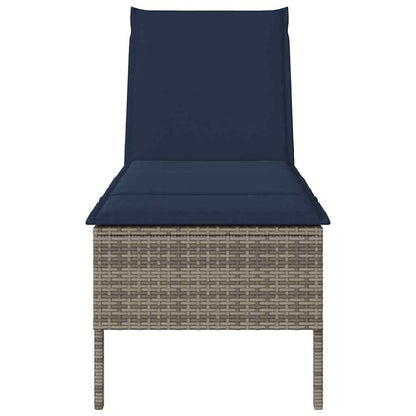 Ligstoel Met Kussen 55X200X44Cm Polyrotan Grijs