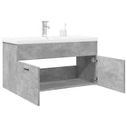 Vanity unit with integrated sink concrete grey