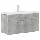 Wastafelkast met wasbak en kraan 90x38.5x46 cm betongrijs