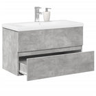 Badkamermeubelset 80x38.5x45 cm bewerkt hout betongrijs