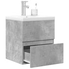Badkamermeubelset bewerkt hout betongrijs 41x38.5x45 cm