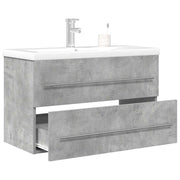 Badkamermeubelset 80x38,5x48 cm bewerkt hout betongrijs