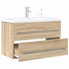 Badkamermeubelset 80x38.5x48 cm bewerkt hout sonoma eiken