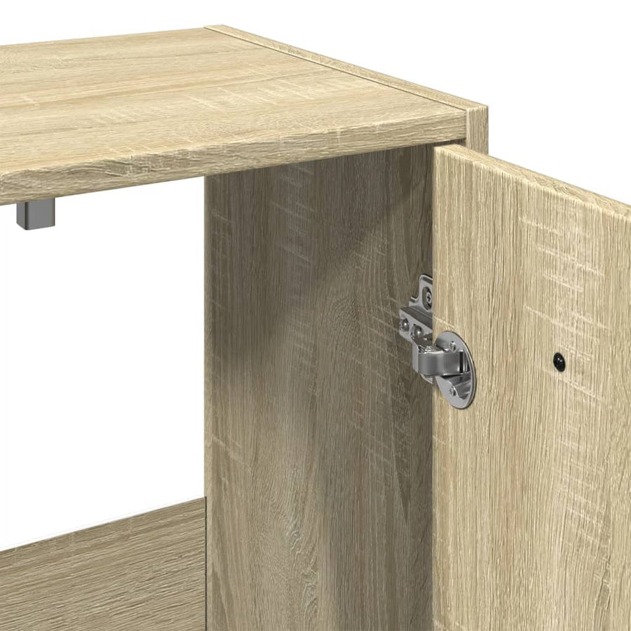 4-delige Badkamermeubelset bewerkt hout sonoma eikenkleurig