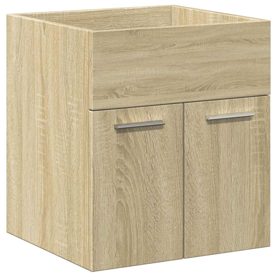 2-delige Badkamermeubelset bewerkt hout sonoma eikenkleurig