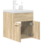 Vanity unit with integrated basin and tap Sonoma oak