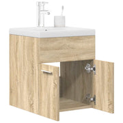 Wastafelmeubel 41x38.5x46 cm sonoma eiken met wastafel en kraan