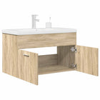 Vanity unit with integrated basin and tap Sonoma oak