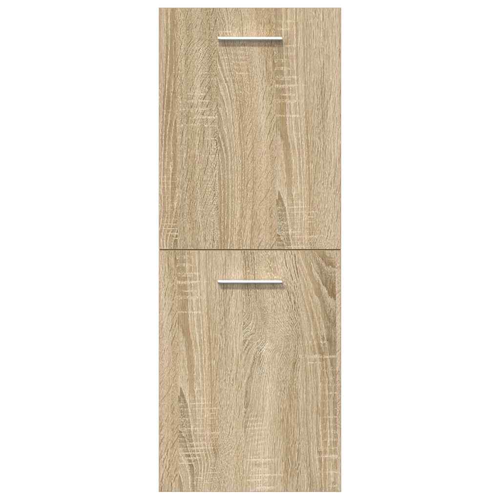 4-Delige Badkamermeubelset Bewerkt Hout Kleurig 1