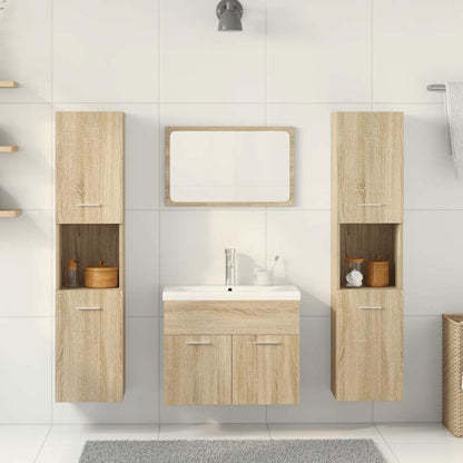 5-delige Badkamermeubelset bewerkt hout sonoma eikenkleurig