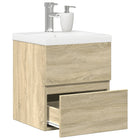 Badkamermeubelset 41x38.5x45 cm bewerkt hout sonoma eiken