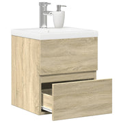 Badkamermeubelset 41x38.5x45 cm bewerkt hout sonoma eiken