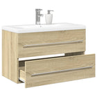 Badkamermeubelset 80x38.5x48 cm bewerkt hout sonoma eiken