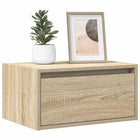 Wall-Mounted Bedside Table with LEDs, Sonoma Oak Color