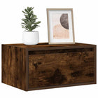 Nightstands with LEDs 2 pcs wall-mounted smoked oak